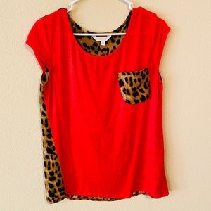 Red Cheetah Print top